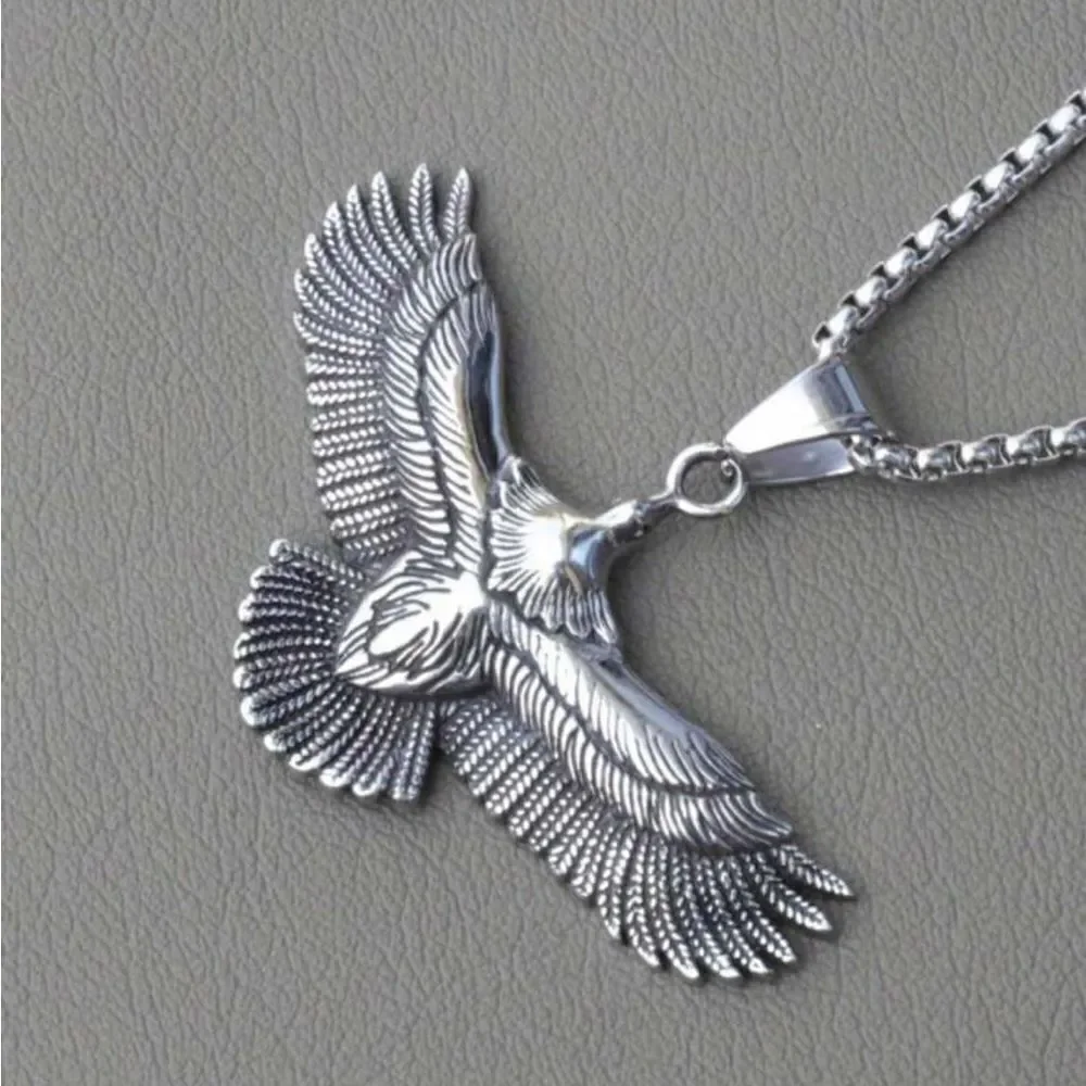 Vintage style Eagle Pendant Necklace With Stainless Steel Chain‎